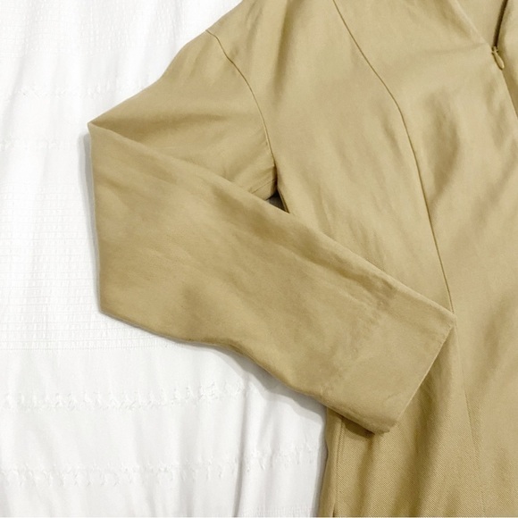 Cos BEIGE LONG SLEEVE V-NECK ZIPPER FRONT MAXI DRESS - 2 - Picture 5 of 10